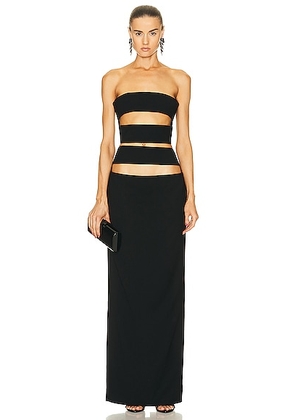 MONOT Horizontal Cutout Bandage Maxi Dress in Black - Black. Size 6 (also in 8).