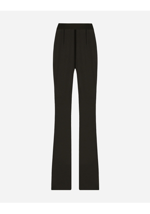 Dolce & Gabbana High-waisted Flared Chiffon Pants - Woman Trousers And Shorts Black Silk 46