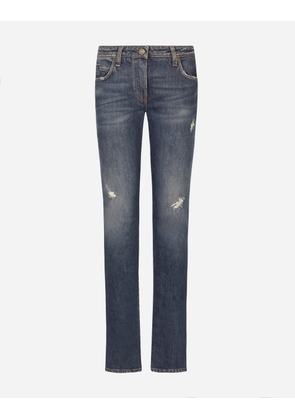 Dolce & Gabbana Bell-bottom Jeans - Woman Denim Multi-colored Cotton 42