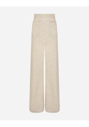 Dolce & Gabbana Flared Llama Wool Pants - Woman Trousers And Shorts Beige Wool 38
