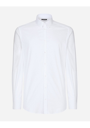 Dolce & Gabbana Stretch Cotton Gold-fit Shirt - Man Collection White 41