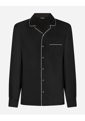 Dolce & Gabbana Silk Pajama Shirt - Man Shirts Black Silk 42