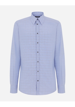 Dolce & Gabbana Glen Plaid Cotton Martini-fit Shirt - Man Shirts Multicolor Cotton 38