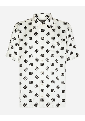 Dolce & Gabbana Silk Hawaiian Shirt With Dg Monogram Print - Man Shirts Print 41