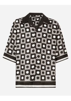 Dolce & Gabbana Printed Linen Hawaiian Shirt - Man Shirts Multicolor 44