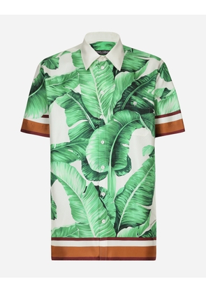 Dolce & Gabbana Silk Hawaiian Shirt With Banana Tree Print - Man Shirts Print 42