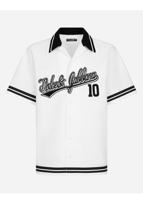 Dolce & Gabbana Cotton Hawaiian Shirt With Logo - Man Shirts White 42