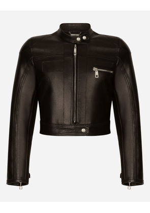 Dolce & Gabbana Nappa Leather Biker Jacket - Man Coats And Jackets Black Leather 48
