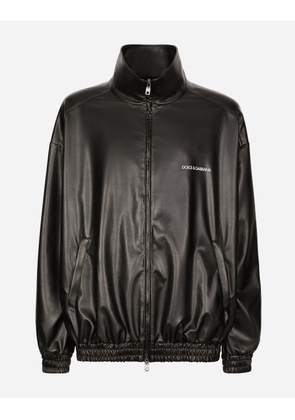 Dolce & Gabbana Faux Leather Bomber Jacket - Man Coats And Jackets Black 54