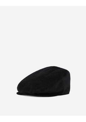 Dolce & Gabbana Needlecord Flat Cap - Man Hats And Gloves Black Velvet 57