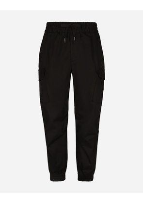 Dolce & Gabbana Cotton Cargo Pants With Branded Tag - Man Trousers And Shorts Black Cotton 44