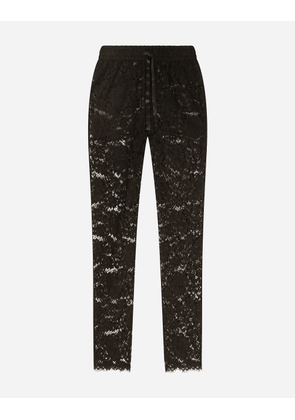 Dolce & Gabbana Lace Jogging Pants - Man Trousers And Shorts Black Lace 54