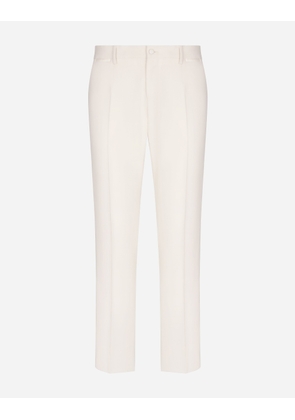Dolce & Gabbana Stretch Wool Tuxedo Pants - Man Trousers And Shorts White 56