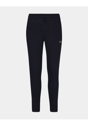 Dolce & Gabbana Wool And Cashmere Knit Jogging Pants - Man Trousers And Shorts Blue Wool 46