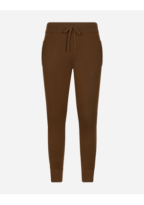 Dolce & Gabbana Wool And Cashmere Knit Jogging Pants - Man Trousers And Shorts Brown Wool 48