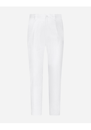 Dolce & Gabbana Stretch Cotton Pants - Man Trousers And Shorts White Cotton 54