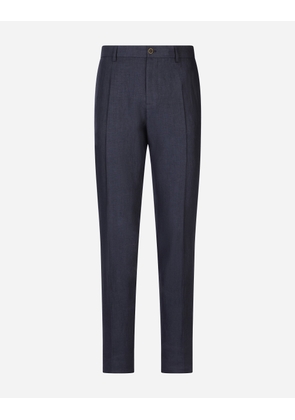 Dolce & Gabbana Linen Pants - Man Trousers And Shorts Blue Linen 52