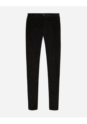 Dolce & Gabbana Stretch Corduroy Pants - Man Trousers And Shorts Black Velvet 50