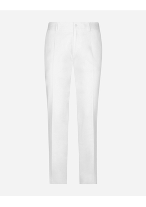 Dolce & Gabbana Cotton Gabardine Pants - Man Trousers And Shorts White Cotton 44