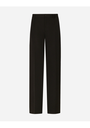 Dolce & Gabbana Straight-leg Wool Pants - Man Trousers And Shorts Black Wool 52