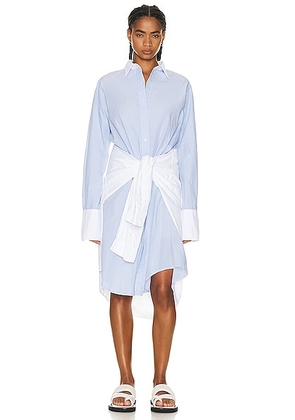 R13 Tie Shirt Dress in Blue & White - Baby Blue. Size S (also in XS).