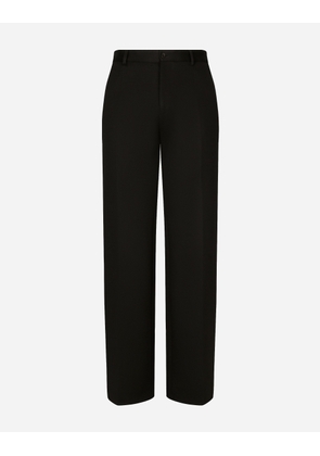 Dolce & Gabbana Straight-leg Technical Cotton Jersey Pants - Man Trousers And Shorts Black Cotton 46