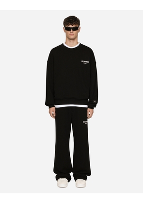 Dolce & Gabbana Jersey Jogging Pants With Dgvib3 Print And Logo - Man Trousers And Shorts Black Cotton L