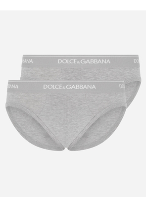 Dolce & Gabbana Bi-pack Underwear Briefs In Stretch Cotton - Man Underwear And Loungewear Gray 4