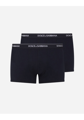 Dolce & Gabbana Stretch Cotton Regular-fit Boxers Two-pack - Man Underwear And Loungewear Blue Cotton 5