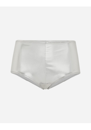 Dolce & Gabbana Foiled Jersey Low-rise Panties - Woman Underwear Silver Jersey 2