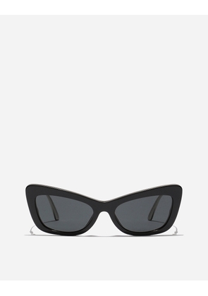 Dolce & Gabbana Dg Crystal Sunglasses - Woman Sunglasses Black Acetate One Size