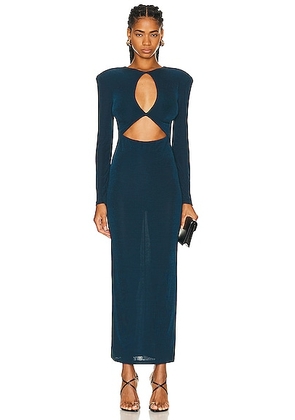 The New Arrivals by Ilkyaz Ozel Dalida Maxi Dress in Peacock Blue - Slate. Size 40 (also in 34).