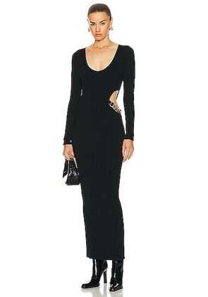 L'AGENCE Sloane Chain Cutout Knit Dress in Black - Black. Size L (also in XL).