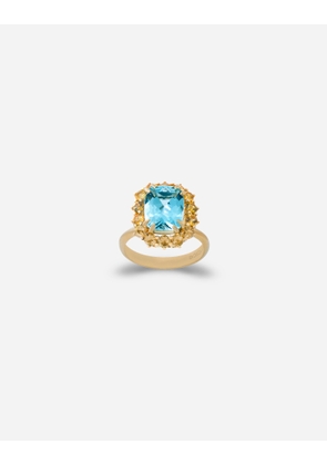 Dolce & Gabbana Heritage Ring In Yellow Gold, Acquamarine And Yellow Sapphires - Woman Rings Gold 52