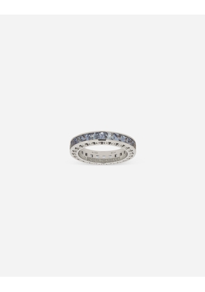 Dolce & Gabbana Anna Ring In White Gold 18kt With Blue Sapphires - Woman Rings White Gold 56