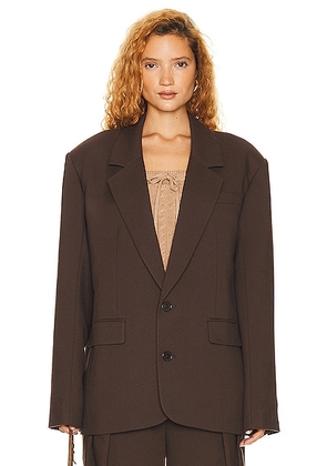 Helsa Oversized Suit Blazer in Java - Chocolate. Size M (also in L, S, XL, XS).