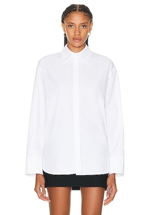 Valentino Poplin Shirt in Bianco Ottico - White. Size 42 (also in ).