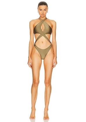Bananhot Kaia One Piece Swimsuit in Olive Green - Olive. Size S (also in XS).