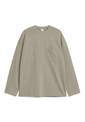 Mercerised Long-Sleeve T-Shirt - Brown