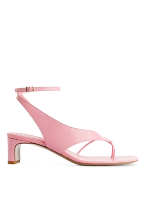 Leather Strap Sandals - Pink