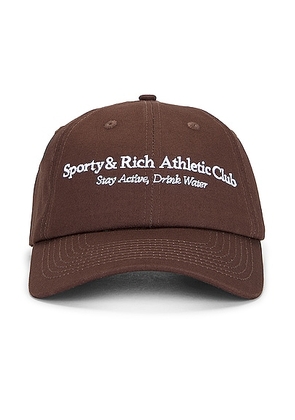 Sporty & Rich Athletic Club Hat in Chocolate - Brown. Size all.