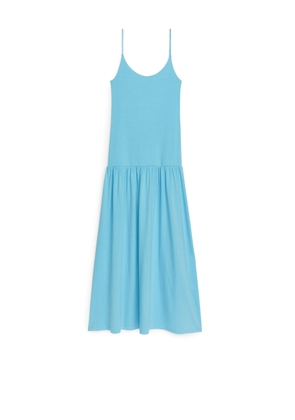 Scoop-Neck Jersey Dress - Turquoise