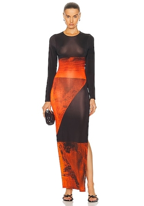 Louisa Ballou High Tide Dress in Orange Polygon - Black. Size M (also in L, S, XS).