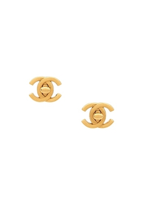 chanel Chanel Turnlock Clip-On Earrings in Gold - Metallic Gold. Size all.
