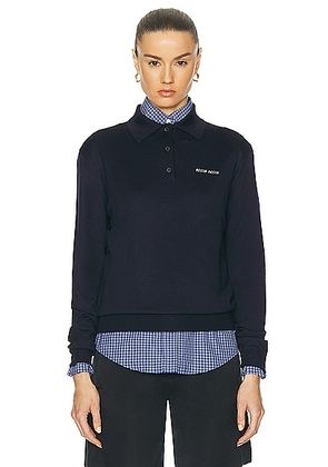 Miu Miu Polo Sweater in Blue - Navy. Size 36 (also in ).