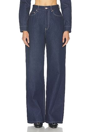 Jean Paul Gaultier Madonna Inspired Denim Pant in Indigo & Tabac - Blue. Size 28 (also in ).