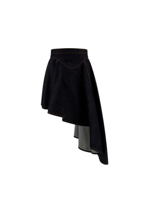 Alexander Mcqueen Asymmetric Denim Skirt
