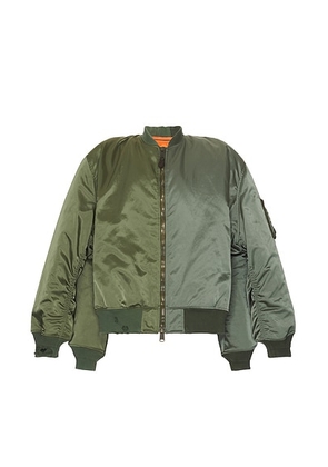 Balenciaga Double Sleeve Bomber in Military Khaki - Olive. Size L (also in M).