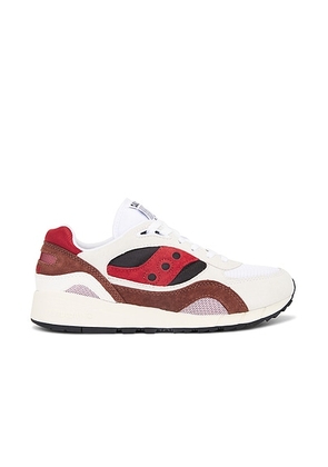 Saucony Shadow 6000 in White & Rust - Red. Size 10 (also in 10.5, 11, 11.5, 12, 13, 8, 8.5, 9, 9.5).