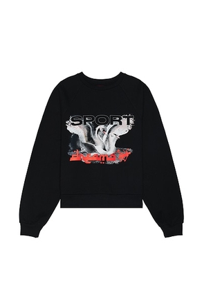 Liberal Youth Ministry Mens Swans Sweatshirt Knit in Black - Black. Size L (also in M, XL).